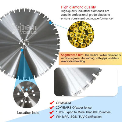 Μεγάλη διάμετρος 800mm Σιδηρουργικός κόφτης Διαμαντένιος τοίχος έδειξε λεπίδα για την κοπή Καταστροφή Σιδηρουργική κατασκευή
