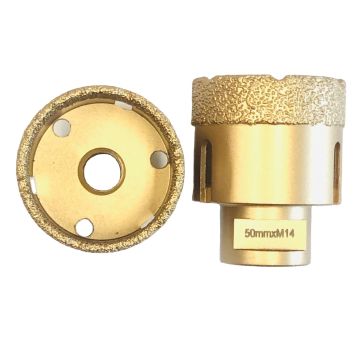 4pcs M14 50mm συγκολλημένη κενό ελάχιστη σμίλευση κομματιών τρυπανιών εργαλείων διαμαντιών