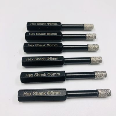 Κεραμίδας Τρύπα Είδε 6mm Hex Shank Διαμαντένιο Κέντρο τρυπάνι Bits για πορσελάνη