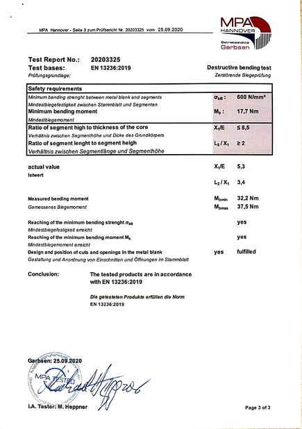ΚΙΝΑ Johnson Tools Manufactory Co.,Ltd Πιστοποιήσεις